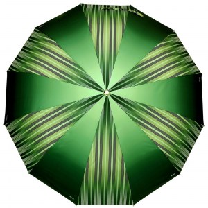 Зеленый японский зонт 12 спиц Три Слона, автомат, арт.3121-4